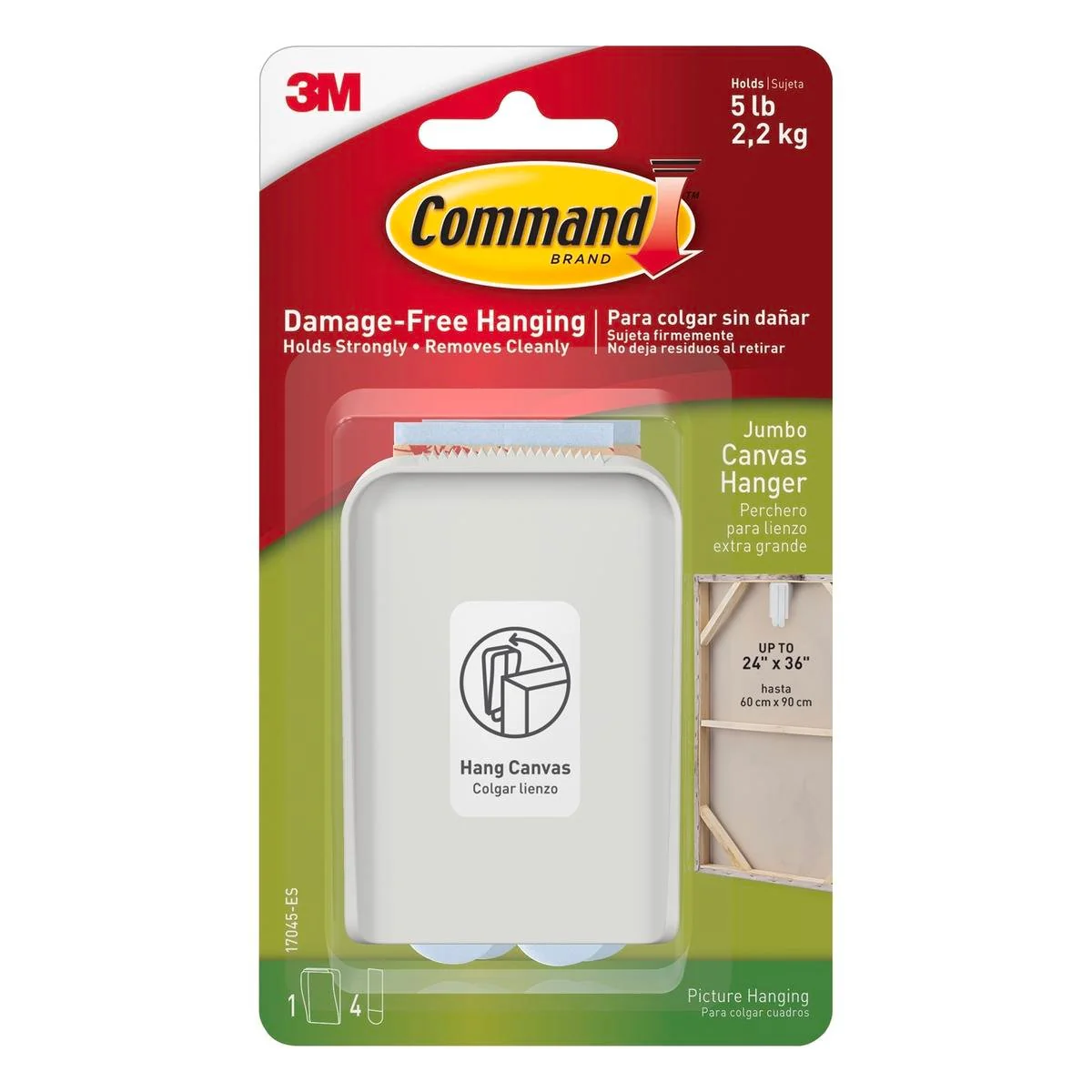 Command Jumbo Canvas Hanger Heavy Frame Holder