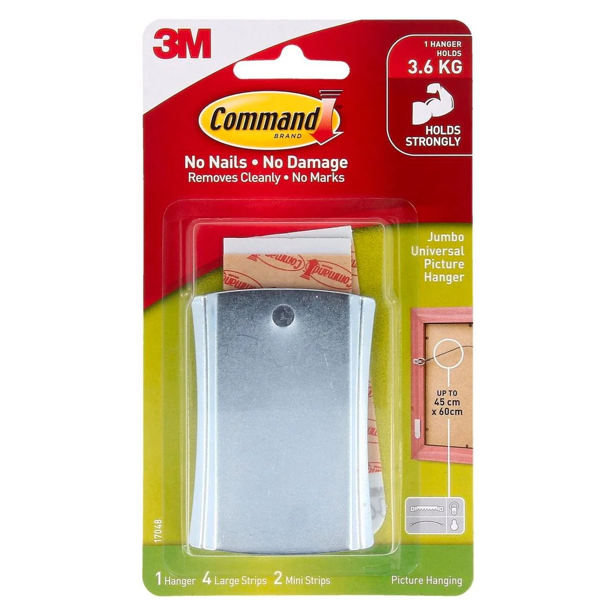 Command Jumbo Metal Universal Picture Hanger Heavy Art Mount