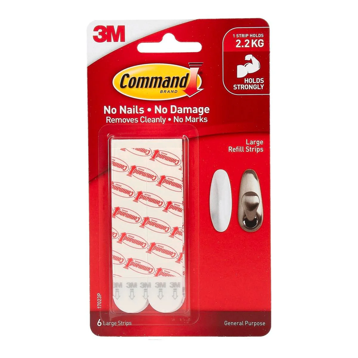 Command Large White Refill Strips 6 Pack