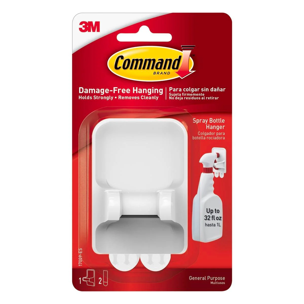 Command White Adhesive Spray Bottle Hanger 1 Pack
