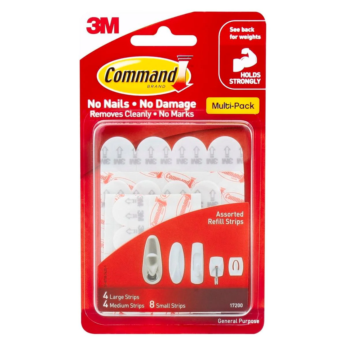 Command White Assorted Refill Strips 16 Pack