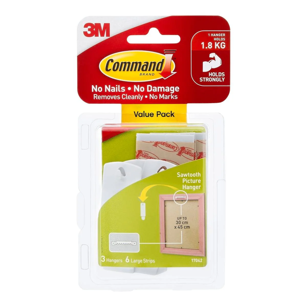 Command White Sawtooth Picture Hangers Value 3 Pack