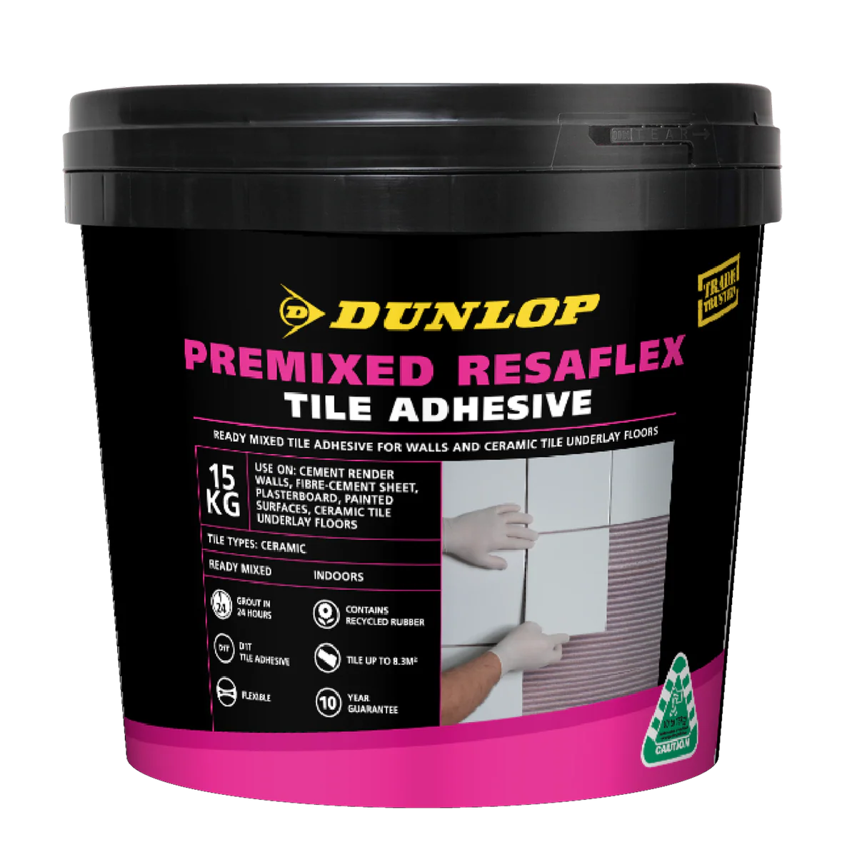 Dunlop Premixed Resaflex Wall & Floor Tile Adhesive 15kg