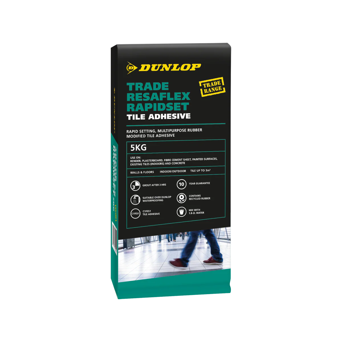 Dunlop Trade Resaflex Rapidset Tile Adhesive 5kg
