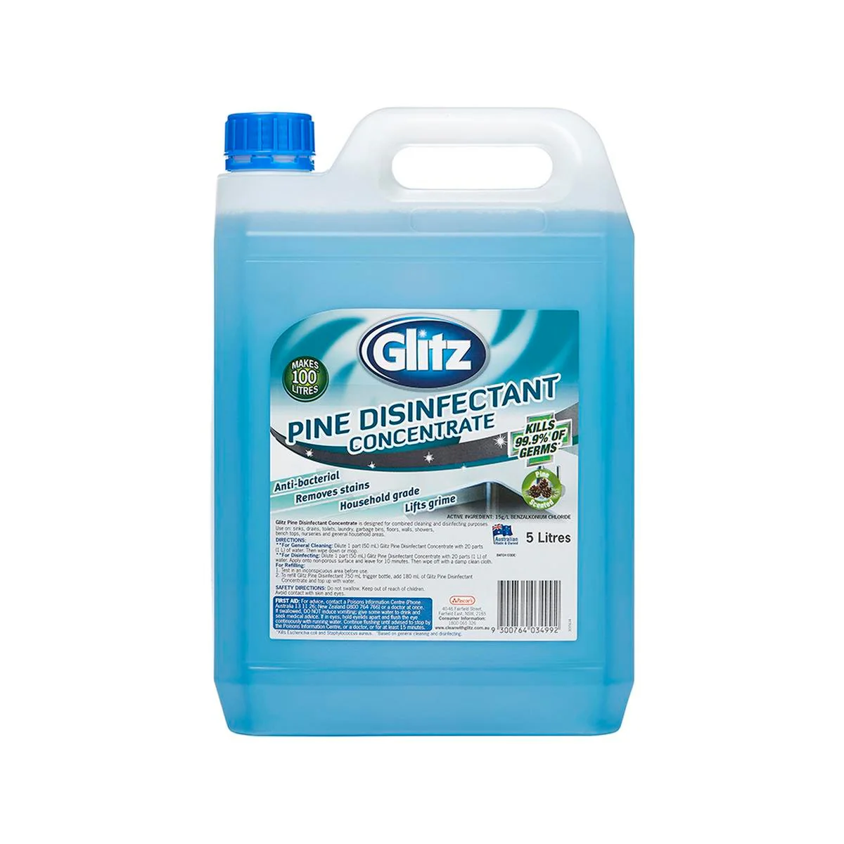 Glitz Pine Disinfectant Commercial Grade Sanitiser 5L