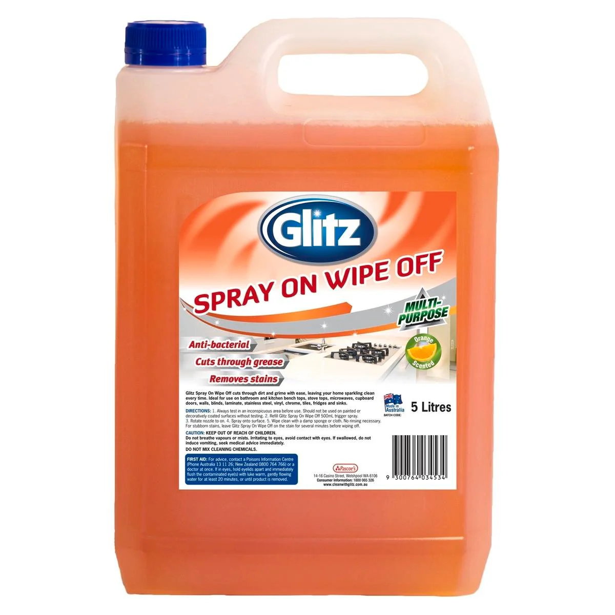 Glitz Spray On Wipe Off Multi Surface Cleaner 5L