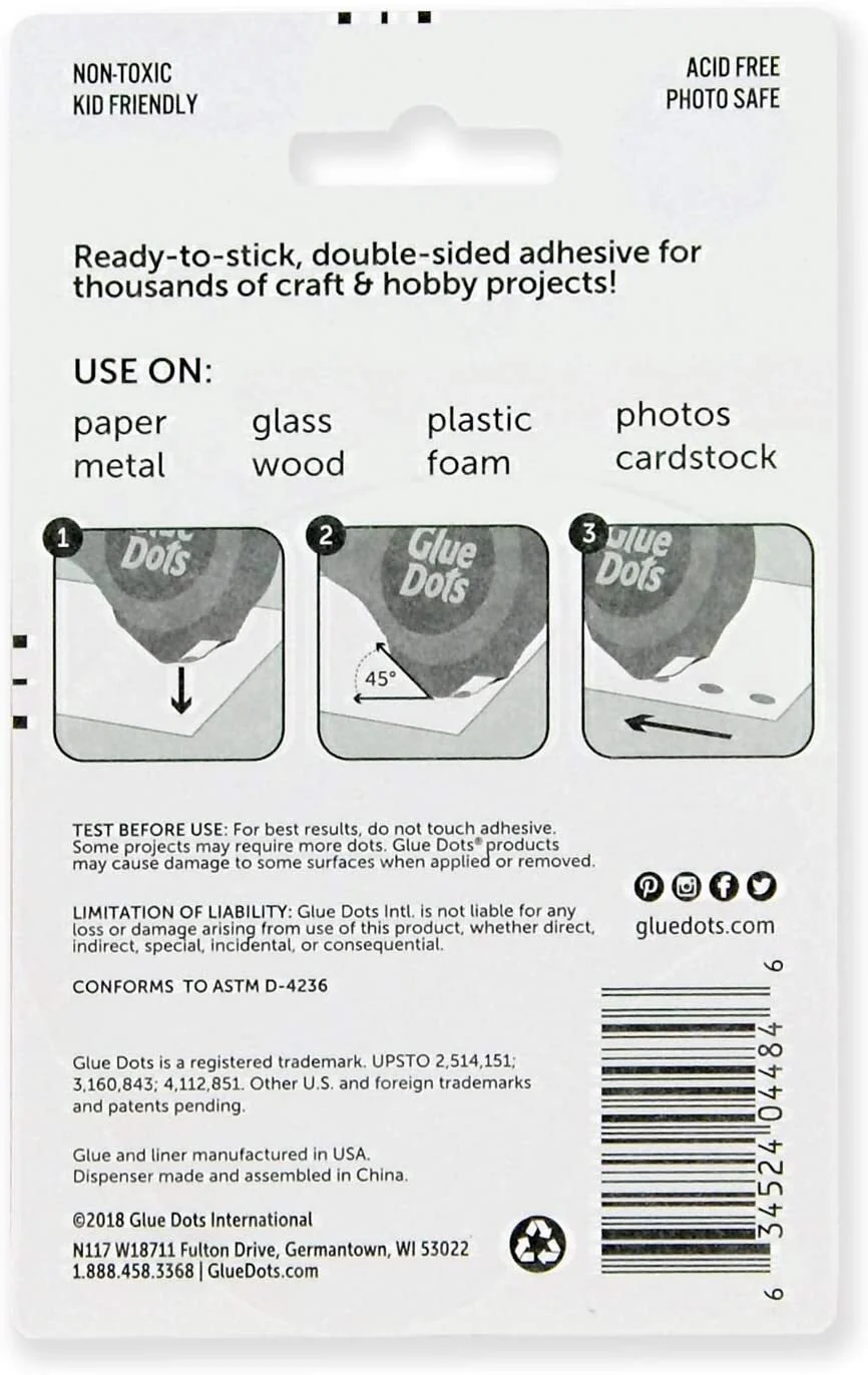 Glue Craft Dots Dispenser Permanent Projects Easy to use 200 Dots - Image 2