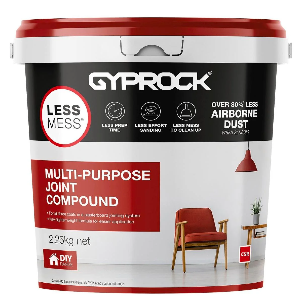 Gyprock CSR Less Mess Joint Compound for Smooth Walls 2.25kg