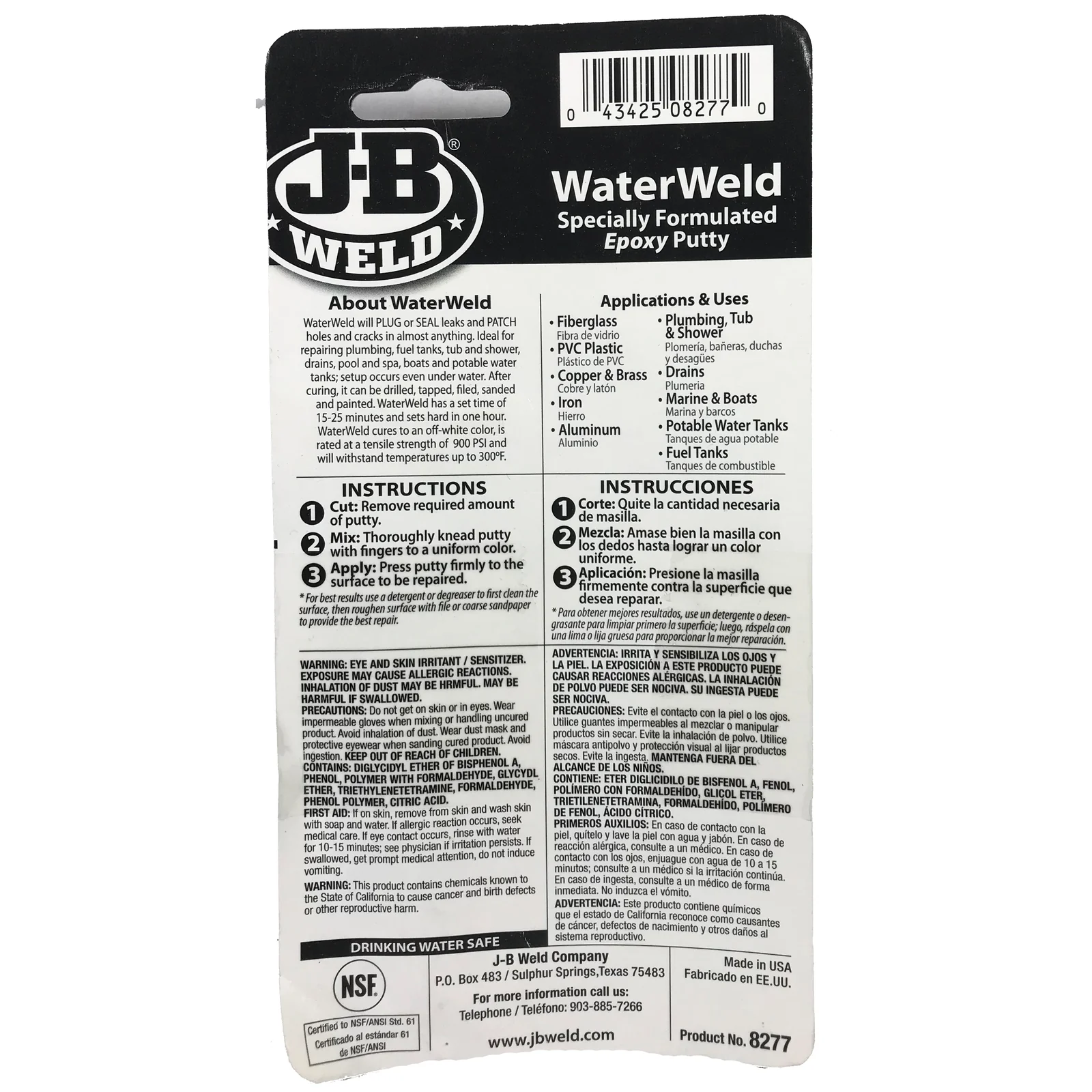 JB Weld Waterweld epoxy Putty Sets underwater Drinking Water Safe 57g - Image 2