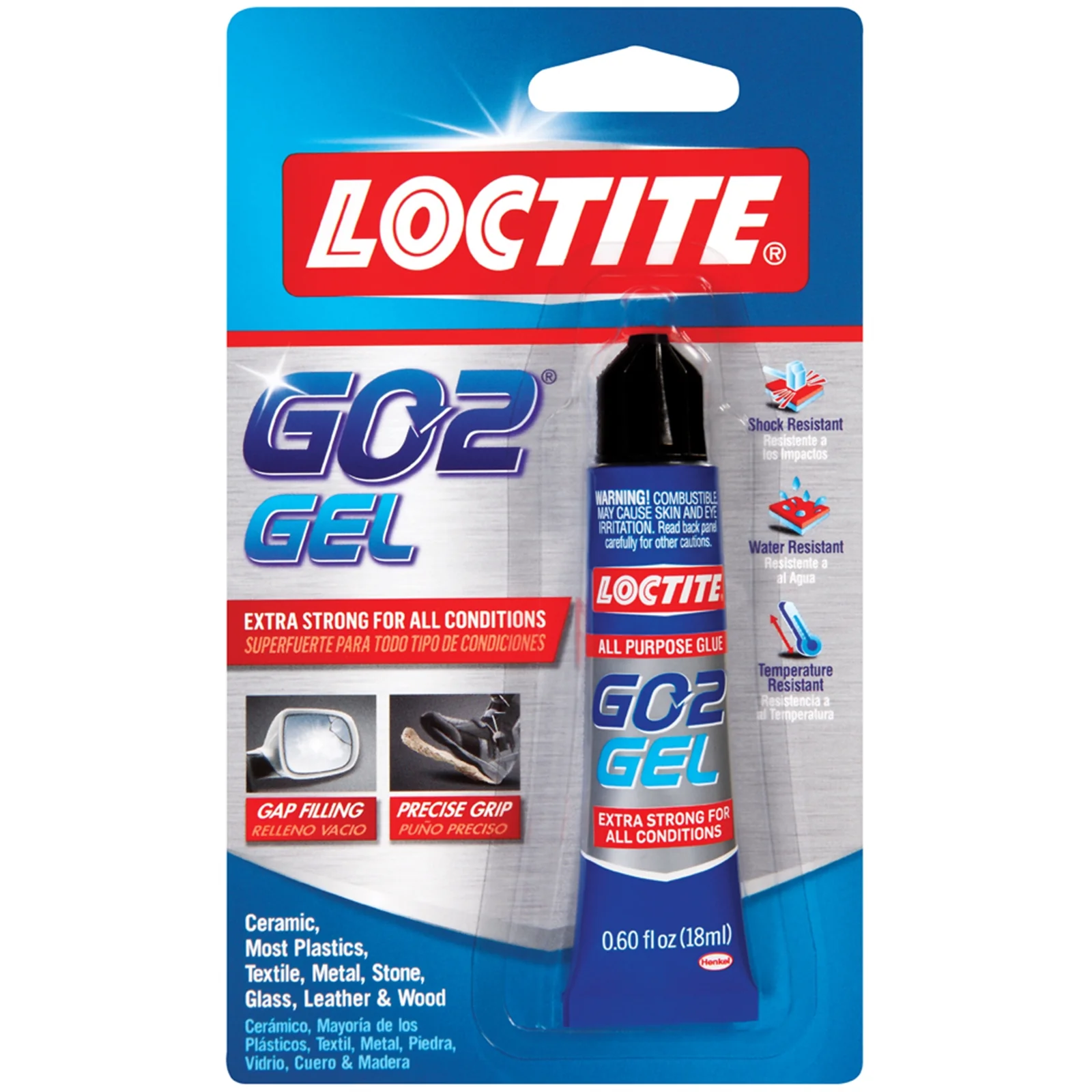 Loctite GO2 Gel Extra Strong All Conditions Shock, Water And Temperature Resistant 18ml