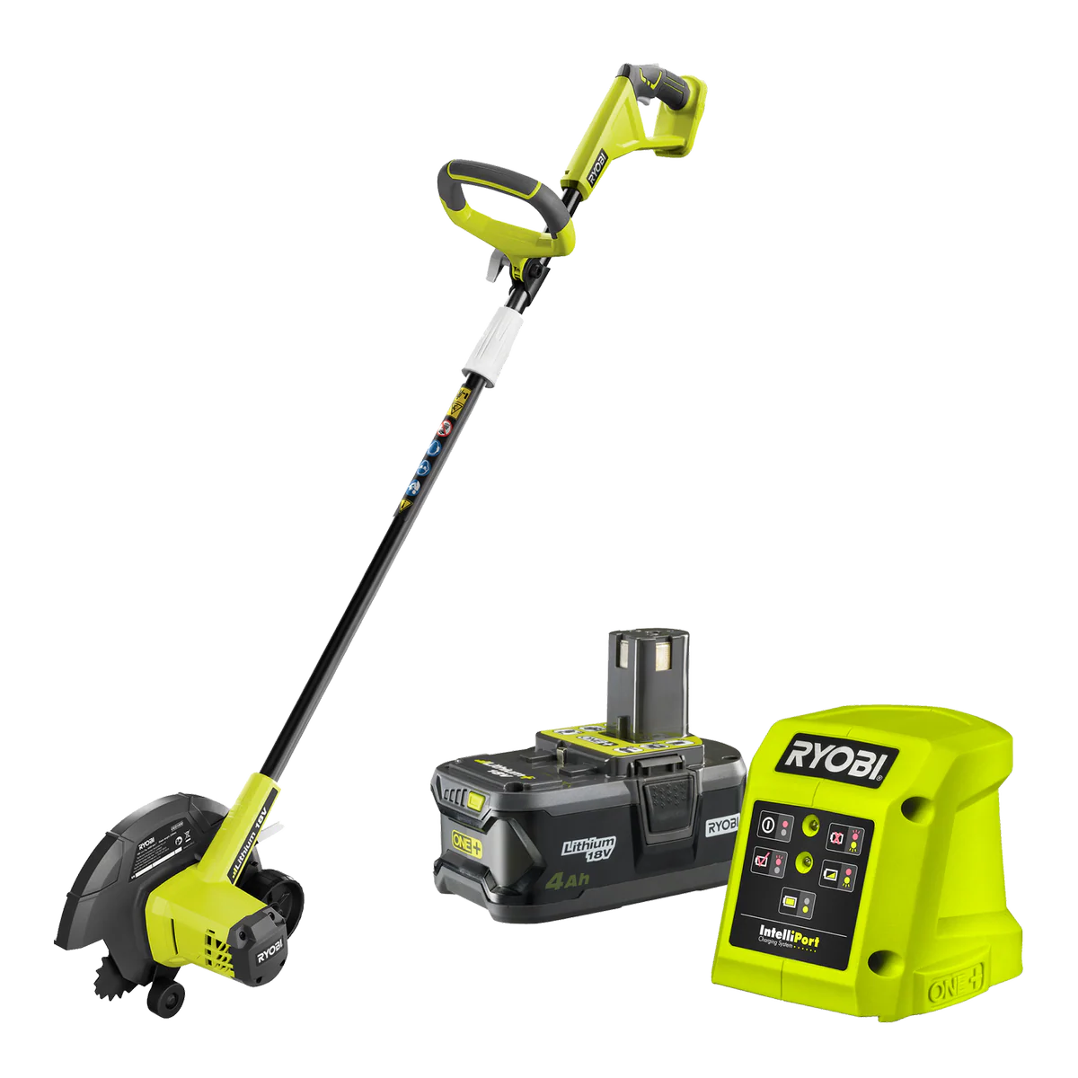 Ryobi 18V ONE+ Cordless Edger Kit 220mm RED1850Li40 for Lawn Edging