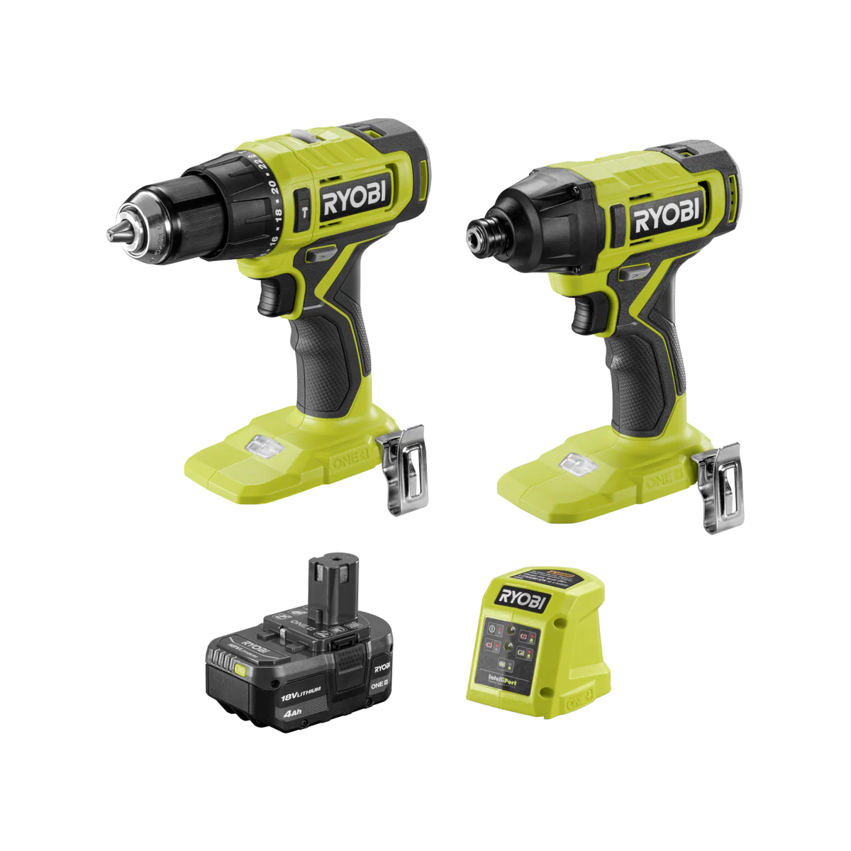 Ryobi 18V ONE+ Hammer Drill And Impact Driver Kit