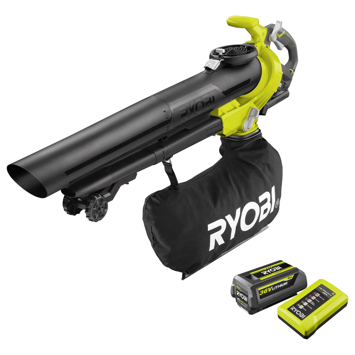 Ryobi 36V Brushless Blower Vac Kit RBV3640 for Leaf Collection