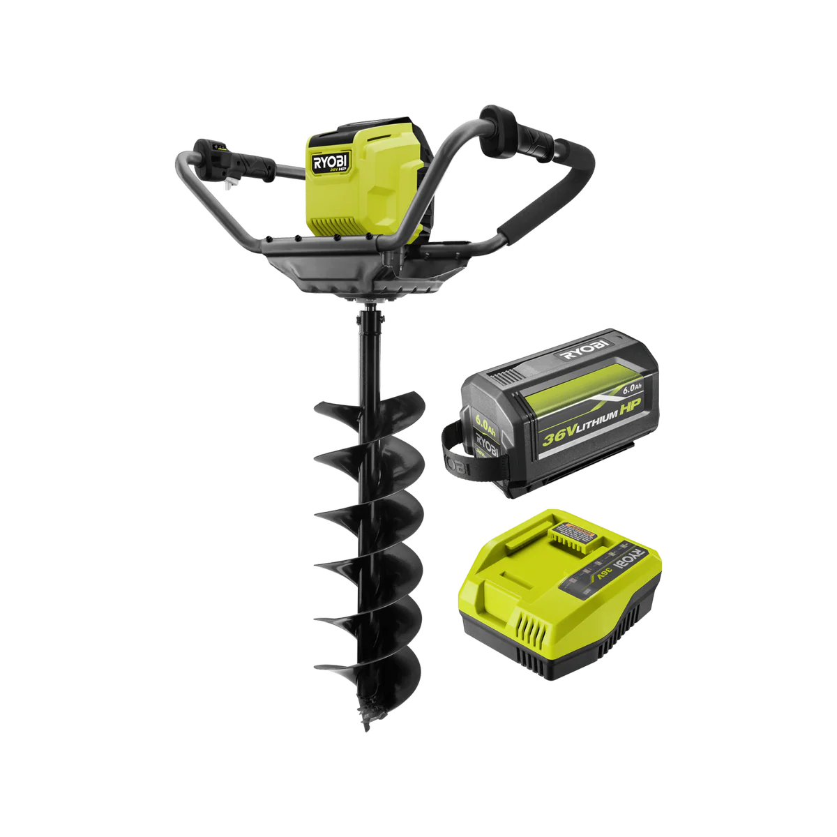 Ryobi 36V HP Brushless Post Hole Digger Kit 6.0Ah for Fence Installation
