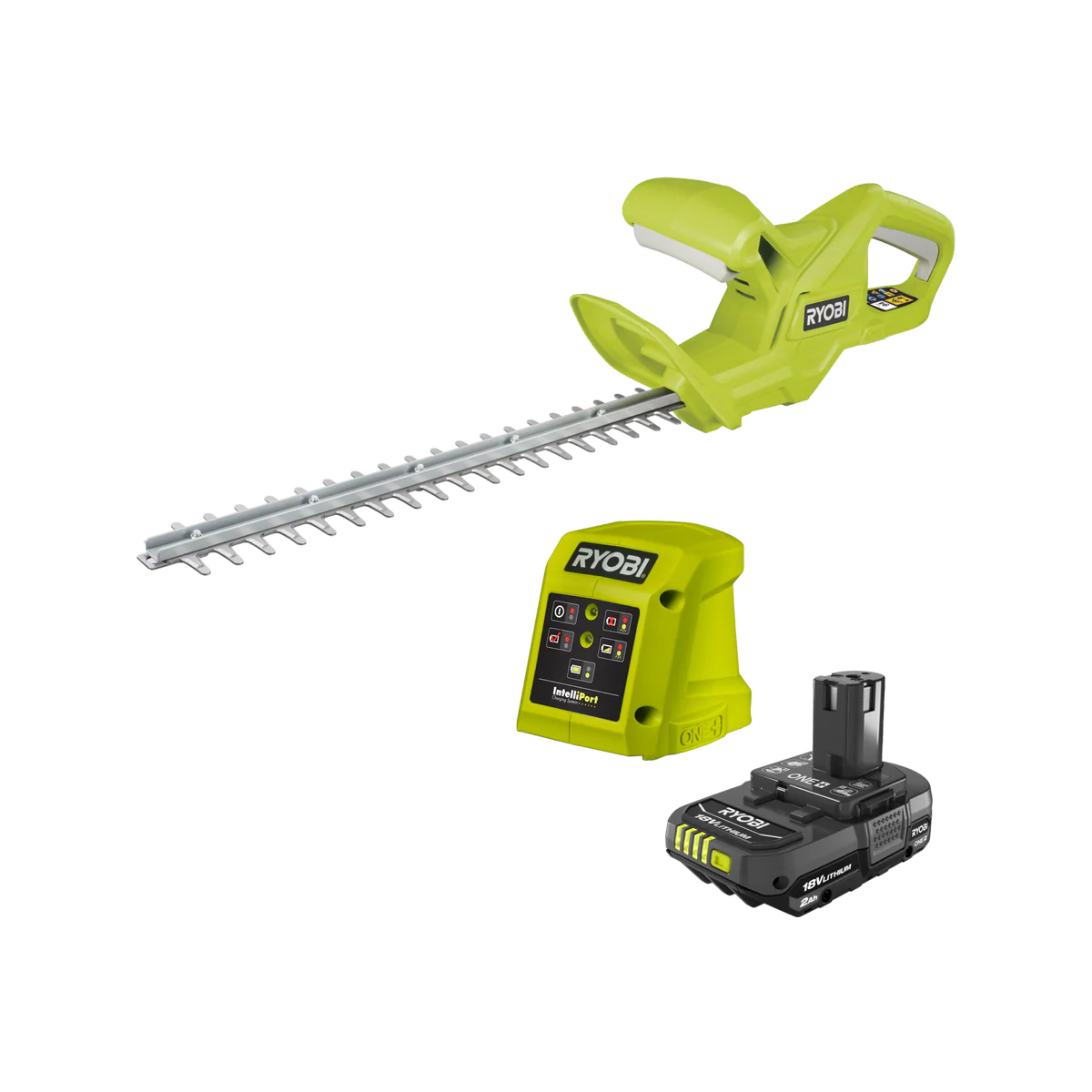 Ryobi ONE+ 18V 40cm Compact Hedge Trimmer Kit with 2Ah Battery