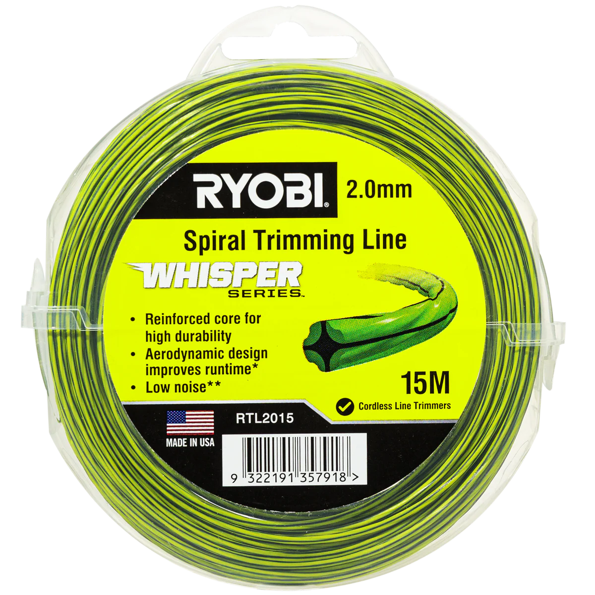 Ryobi Whisper Series Trimming Line 2mm x 15m