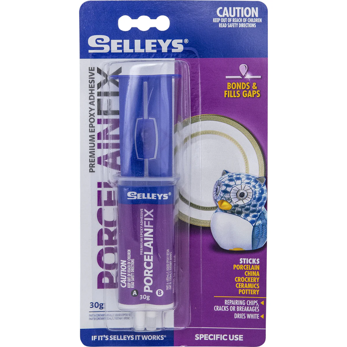 Selleys PorcelainFix Repair Dries White 30g