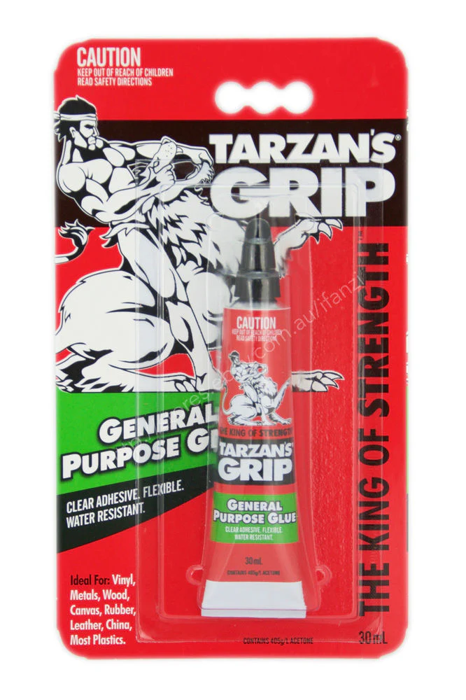 Tarzan's Grip General Purpose Glue Clear Flexible Water Resistant 30ml