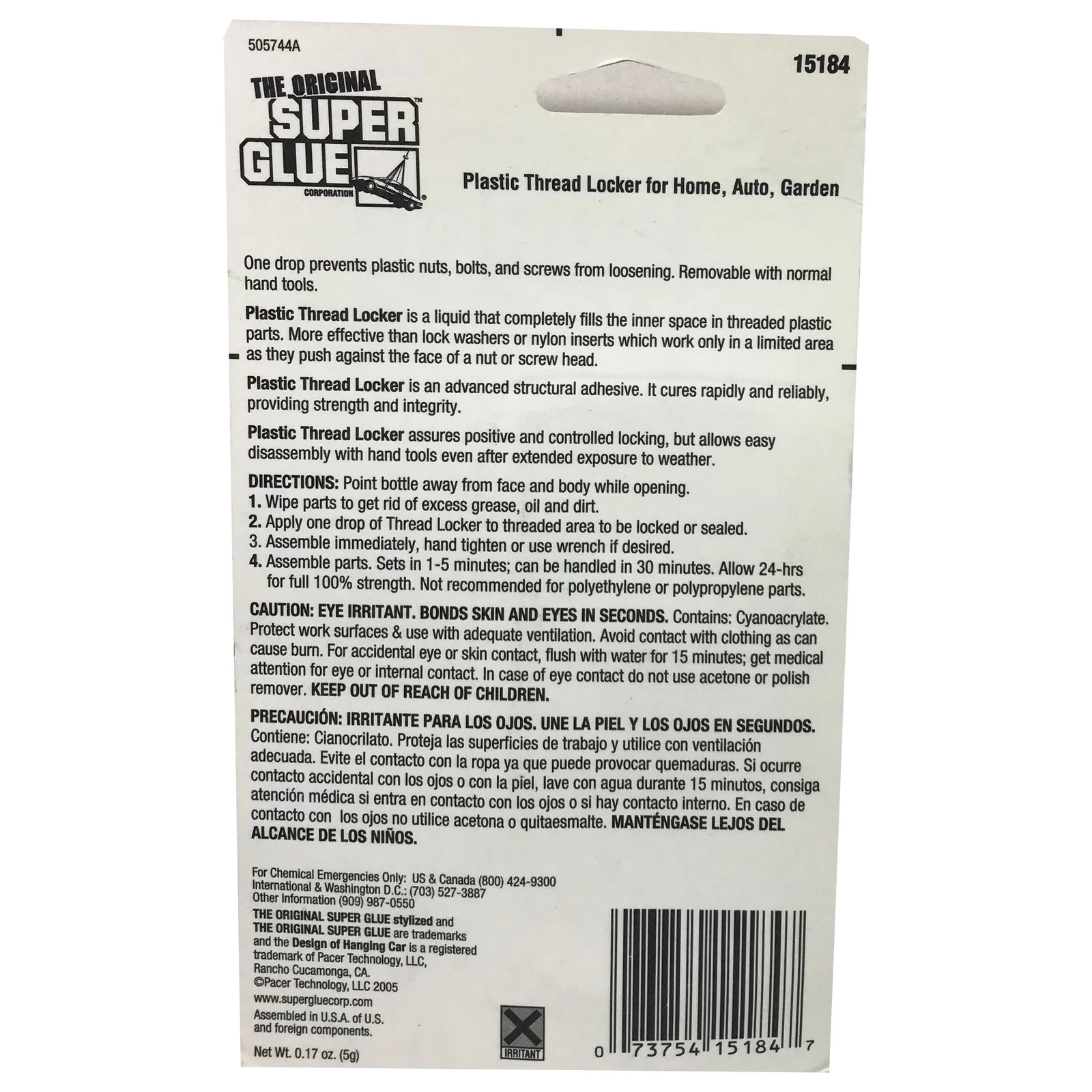 The Original Super Glue Removable Plastic Threadlocker sets in 5 min 5g - Image 2